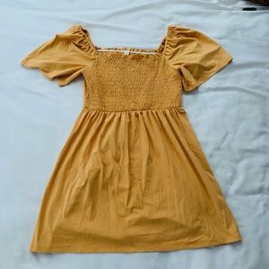 NWOT Mustard yellow square neck sundress